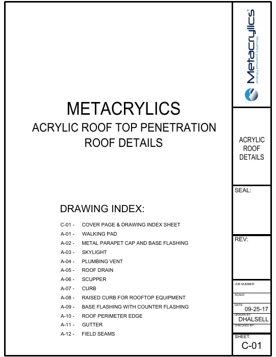 First page of Acrylic Roof Penetration Details